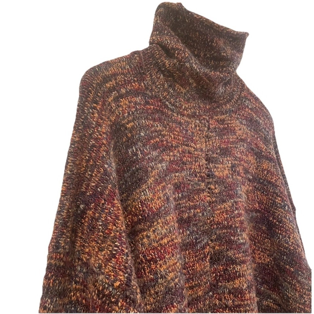 Eskandar O/S Multicolor Tweed Merino Wool Monk Cowl Neck Tunic Sweater Lagenlook